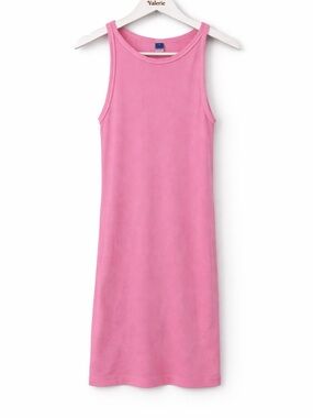 Old Navy Pink Ribbed Dress Size Medium Bodycon Sleeveless Cotton
